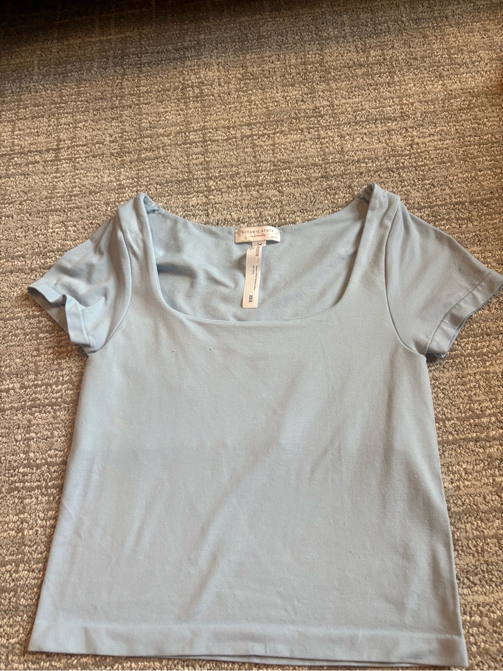 Altar'd State Light Blue Scoop Neck Short Sleeve Tee